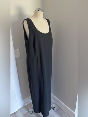 90s Linda Allard Ellen Tracy Women’s Black Scoop Neck Sleeveless Maxi Dress 18